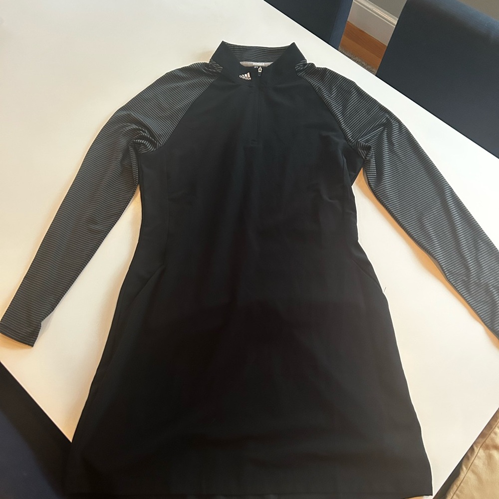 Adidas Black Golf Pickle Dress with Gray Striped Sleeves